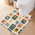 thumbnail image 2 of Yayeee Bath Rugs for Bathroom Floor Set of 2 Non Slip Fluffy Soft Absorbent Mat, Beige Playful Stamp, 2 of 7