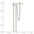 thumbnail image 4 of Sterling Silver Polished Bar Chain Dangle Post Earrings (Width 2.8) (Length 48.8) - Jbsp, 4 of 5