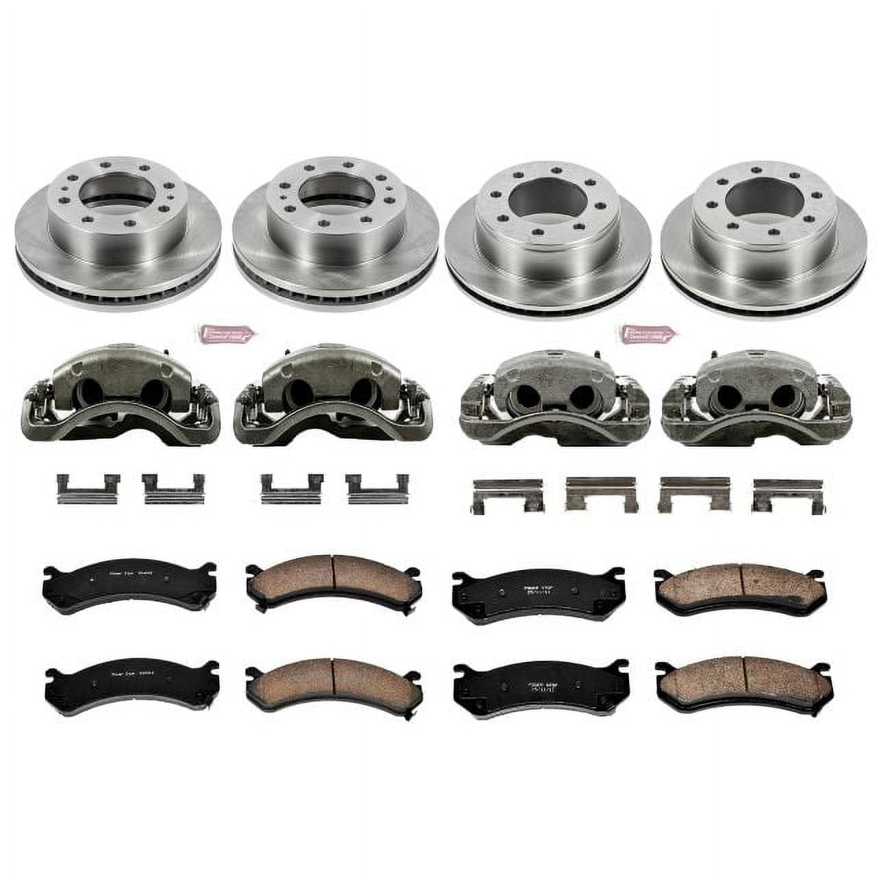 PowerStop Front and Rear Stock Replacement Brake Pad and Rotor Kit with Calipers Fits: CHEVROLET GMC Select Models KCOE2073