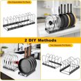 thumbnail image 3 of shiyou-Pots and Pans Organizer Rack for Cabinet and Countertop Expandable Pot Lid Kitchen Cabinet Organizer Holder with 10 Adjustable Compartment, for Cutting Board, Cast-Iron Pan, Heavy Cookware, 3 of 4