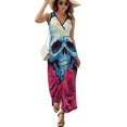 thumbnail image 1 of Flower Cluster Skull Vestido Sin Mangas Vestidos Para Mujer, Vestido Suelto De Verano 2025, 1 of 5