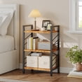 thumbnail image 5 of EnHomee 2 Pieces 3-Tier Industrial Bookcase with Metal Frame & Side Support, Rustic Brown Compact Bookshelf for Bedroom, Home Office, Living Room Storage, 5 of 10