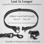YeewayVeh Hands Free Dog Leash with Adjustable Waist Belt & Zipper Pouch, Shock Absorbing Bungee & Dual Handle for Running, Walking