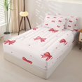 thumbnail image 2 of Manfei Cute Pink Bow Zipper Twin Comforter Sets with Fitted Sheet and 2 Pillowcases,Kawaii Bowknot Zipper Bedding Set,Pink Reversible,4-Piece, 2 of 7