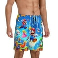 thumbnail image 2 of Saiise Mario Pattern Pajama Shorts Mens Pajama Bottoms for Men Pjs Lounge Sleep Shorts with Pockets(S-4XL), 2 of 6