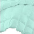 thumbnail image 3 of D.N.G. BEDDINGS Luxurious 3 Piece Pom Pom Box Design Comforter Set, 800 Thread Count, 100% Egyptian Cotton, White Vintage Pom-Pom Fringe (Full/Queen Size Solid Aqua Blue Color), 3 of 4