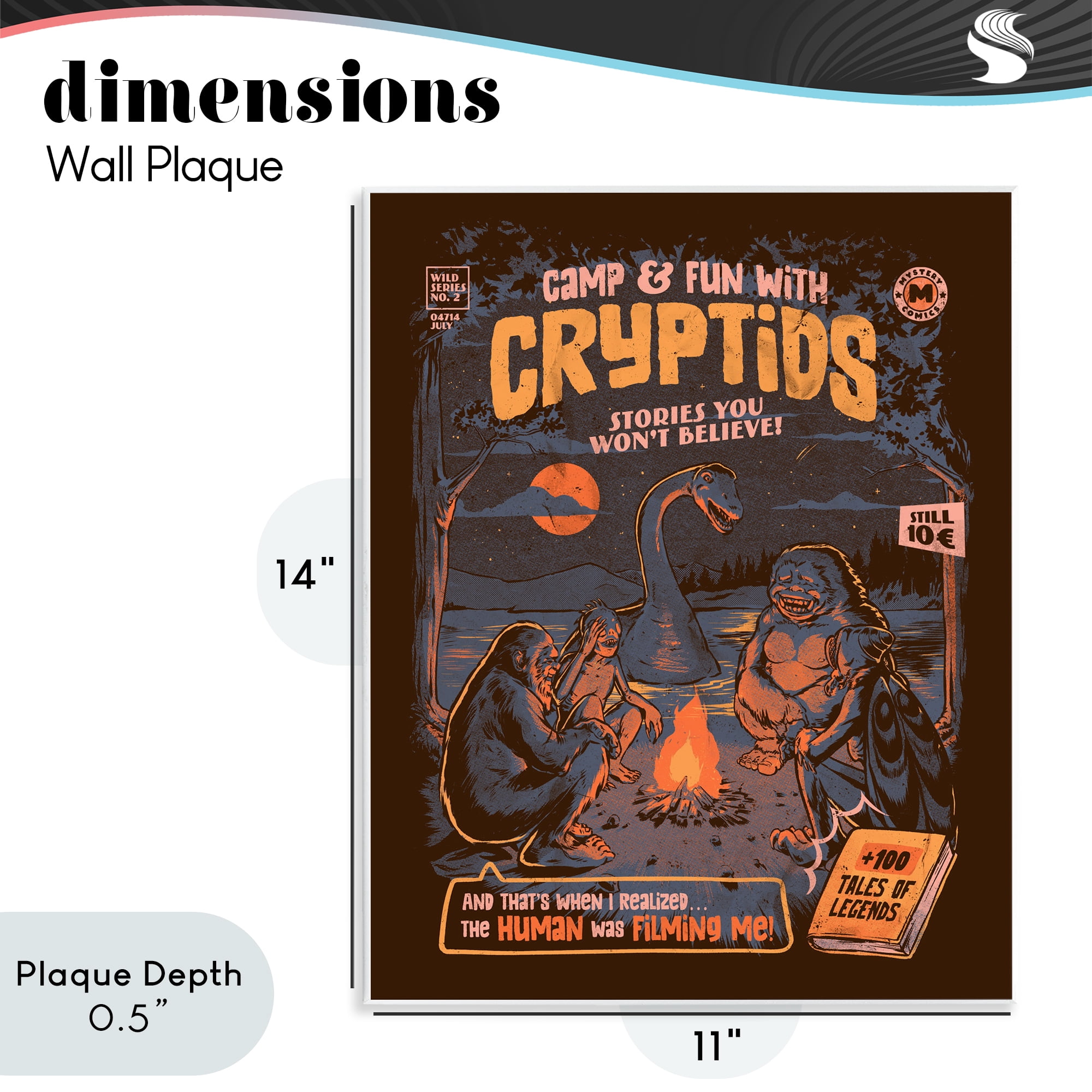 Stupell Industries Cryptid Camp Humor Wall Plaque Art, design by EduEly Designs
