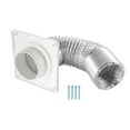 thumbnail image 3 of Unique Bargains 4 Inch Dryer Vent Wall Plate Adapter Ventilation Duct Flange with Hose White, 3 of 5