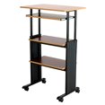 thumbnail image 2 of Safco Products Muv 35-49"H Stand-Up Desk Adjustable Height Computer Workstation with Keyboard Shelf, Cherry, 2 of 5