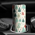 thumbnail image 3 of 20oz Beige Christmas Tree Pattern Skinny Tumblers Stainless Steel Tumbler with Lid and Straw,Vacuum Insulated Double Wall Travel Tumbler Cups with Cleaning Brush for Coffee,Tea, 3 of 6