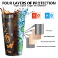 thumbnail image 3 of 16oz Tumblers Halloween Spider Bat Pattern Stainless Steel Vacuum Insulated Double Wall Travel Tumbler Cups Mug with Lid and Straw,Cleaning Brush for Coffee,Tea, 3 of 4