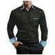 thumbnail image 1 of Camisa de manga larga con solapas y patchwork para hombre, cardigan informal para las vacaciones, prendas para llevar a diario al aire libre, 1 of 4