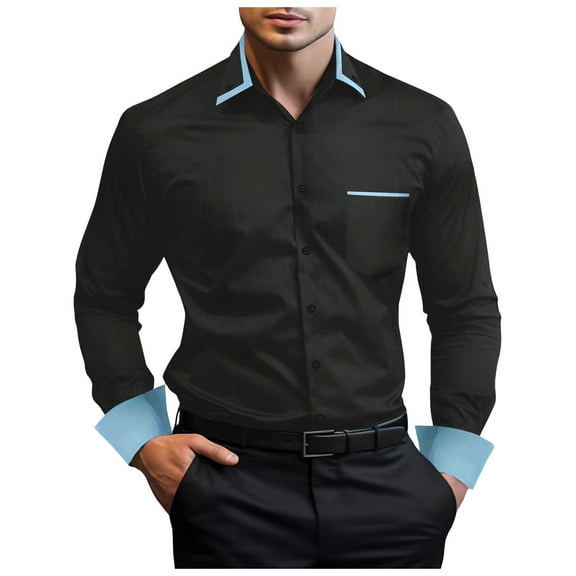 Formal Shirts for Men Long Sleeve Shirts for Men, Slim-Fit Mens Long Sleeve Button Down Shirts Dress Shirts for Men Slim Fit Mens Dress Shirts Business Dress Shirts for Men