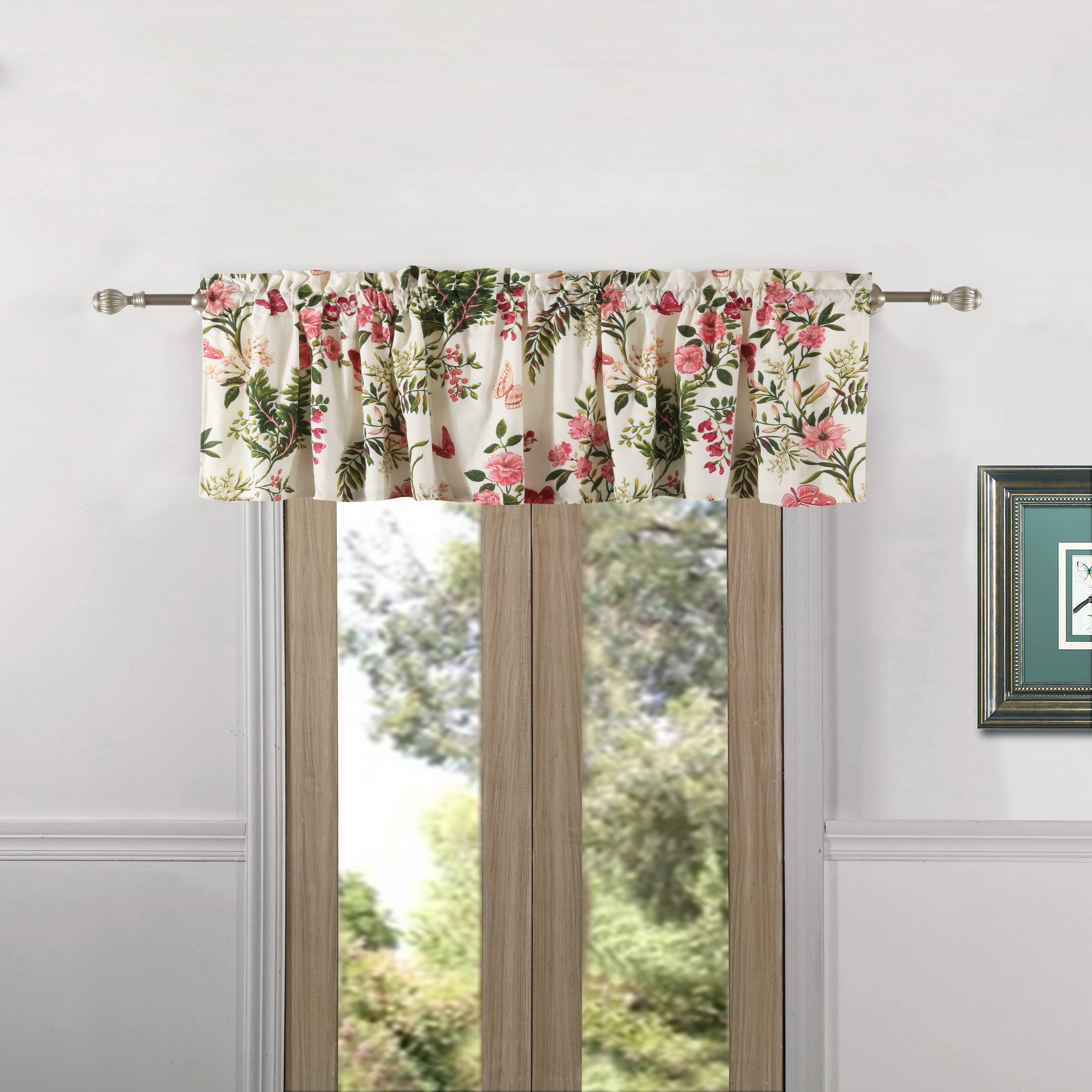 Global Trends Botanical Garden Country Cottage Tab Top Window Valance, 84 in. W x 14 in. L