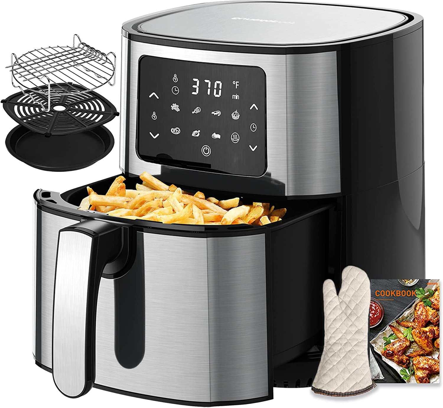Joyoung Air Fryer, 5.5L/5.8Qt Big Capacity AirFryer Oven, 8 Presets