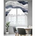 thumbnail image 5 of Navy Blue Ombre Swag Valance for Windows 56'' x 36'', Modern Geometric Moire Abstract Art Light Filtering Kitchen Curtains Valances for Bathroom/Living Room/Bedroom/Café, Rod Pocket Curtain Panel, 5 of 6