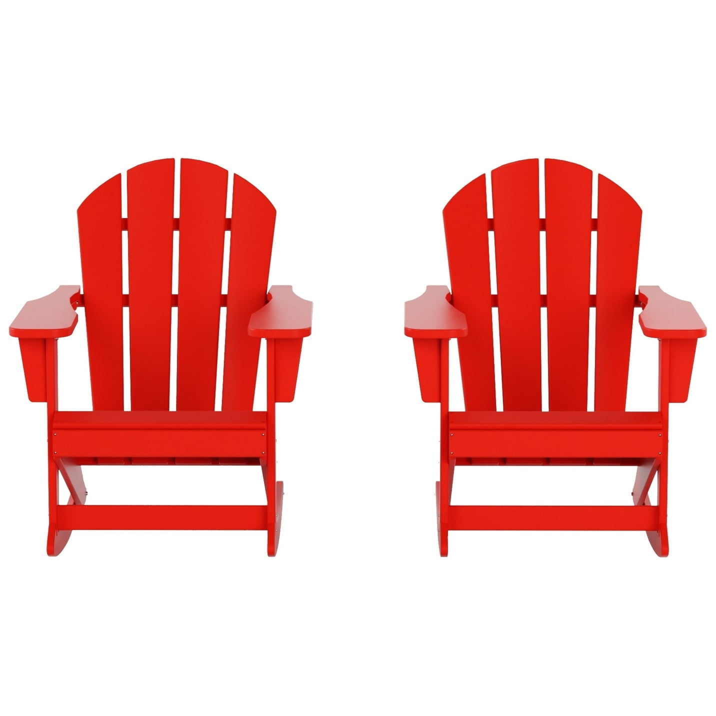 Polytrends  Laguna Hdpe All Weather Outdoor Patio Rocking Chair (Set of 2) Red