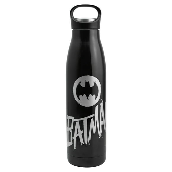 Termo Acero Inoxidable Doble Pared, Batman DC Comics con Tapa de Rosca y Agarradera de Plástico, Capacidad 490 ml, Negro