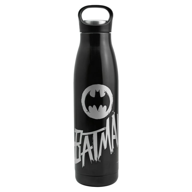 Termo Acero Inoxidable Doble Pared, Batman DC Comics con Tapa de Rosca y Agarradera de Plástico, Capacidad 490 ml, Negro