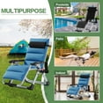 thumbnail image 6 of NAIZEA Zero Gravity Chair, Foldable Portable Lawn Recliner with Cushion, Headrest, Cup Holder, Blue, 6 of 7