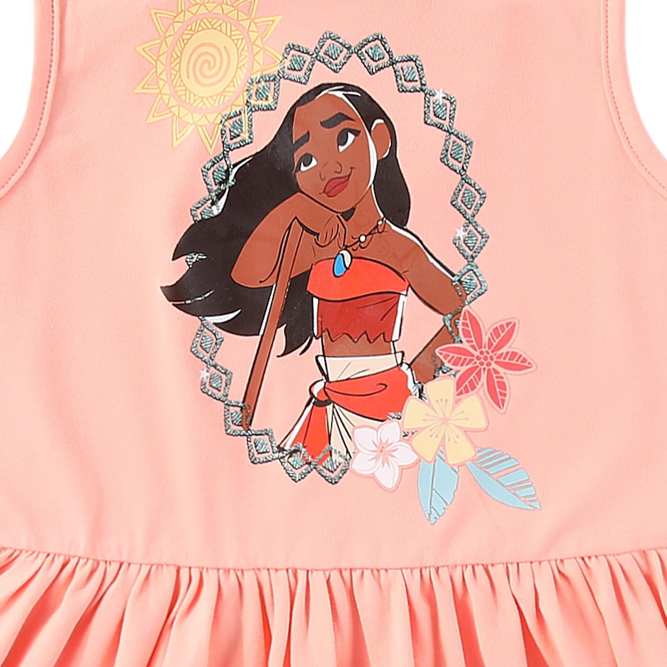 Disney Girls Princess Moana Dress for (Girls), 2 Pack, Sizes 2T-10
