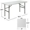 thumbnail image 6 of SuperDeal 4ft HDPE Folding Table Fold-in-Half Portable for Camping Picnic Dining W/Handle White, 6 of 11