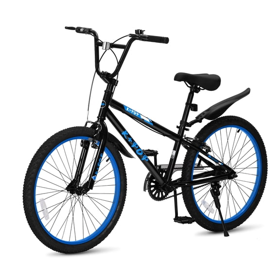 WARAYZ 24 Inch Boys Bicycle, Dual Brakes, Adjustable Seat, Steel Frame, Kids Bicycle 10 , Blue