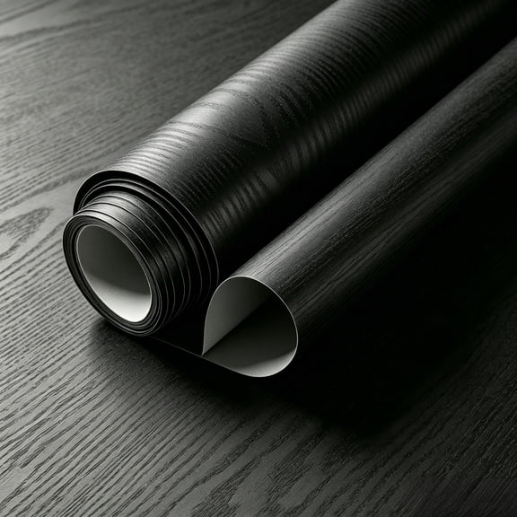 Black Wallpaper - Wood Peel and Stick Wallpaper – Black Wood Self-Adhesive & Removable Wall paper for Countertop Furniture Kitchen Wall, Countertop Contact Paper, Easy to Clean, 17.7” × 118” Vinyl