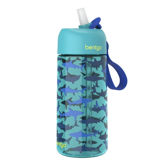 bentgo Kids Shark Plastic Water Bottle 15 oz. (BGKDCP1-SHK)