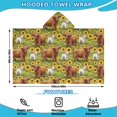 thumbnail image 2 of Green Highland Cow Sunflower Field Pattern Hooded Bath Towel，60"x35" for Ages 3 To 12 Kids, Quick Dry Lightweight Soft Microfiber Hood Beach Towel Cover Up for Kids, 2 of 7