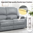 thumbnail image 6 of Power Reclining Loveseat with USB Port, Storage Console, Removable Armrests, Wall-Hugger Design, Double Cushions Faux Leather, Light Gray, 6 of 8