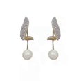 thumbnail image 1 of 925 Silver Pearl Crystal Earrings Drop Dangle earrings Wedding Party Women Jewelry Gift, 1 of 4