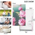 thumbnail image 2 of Coolnut Hand Towels Pink Large Flower 2 PCS, Cotton Bath Towels Drying Face Hands Body Decorative Water Absorbent Lightweight Washcloth for Bathroom Ktichen Travel Gym, 16"×28", 2 of 6