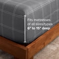 thumbnail image 4 of Bare Home Luxury 1800 Collection Fitted Sheet, Ultra-Soft, Deep Pocket, Queen, Modern Plaid - Gray/White, 4 of 6