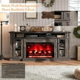 thumbnail image 2 of PLAUIN 70" Farmhouse Heavy Fireplace TV Stand with 33" Electric Fireplace, Dark Rustic Oak, 2 of 6