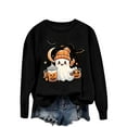 thumbnail image 2 of Jsaierl Sweatshirts pour Femmes Hauts Graphiques Tendance Mignons Drôles Citrouille Pulls Décontractés Manches Longues Col Rond Automne Sweatshirts Doux et Confortables, 2 of 5