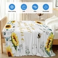 thumbnail image 4 of Sunflower Cooling Blanket, Lightweight Breathable Summer Throw Blanket with Double Sided Cold Effect,Summer Botanical Green Eucalyptus Leaves Picnic Beach Blankets Bed Sheet for Hot Sleepers 40"x60", 4 of 8