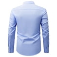 thumbnail image 3 of Men's Banded Collar Dress Shirts Long Sleeve Button Down Shirt Casual Solid Formal Regular Fit Blouse Business Work Tee, 3 of 5