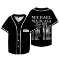 thumbnail image 1 of Michael Marcagi 2025 Tour Dates Chaqueta de béisbol Cosplay Camisetas de manga corta con cuello en V,Style 3,XXXXL, 1 of 6