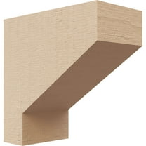 2"W x 4"D x 4"H Classic Clemmons Rough Cedar Woodgrain TimberThane Corbel, Primed Tan