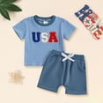 thumbnail image 2 of Infant Boy Clothes Toddler Infant Baby Summer Outfits 4th of July 250 Boy Shorts Set 2Pcs Spring Clothes Suit Kaprioy Baby Boy Summer Clothes, 2 of 6