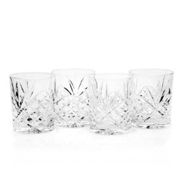 Dublin 8 Oz Leaded Crystal Double Old Fashioned Whiskey Glasses Set Of 4 Walmart Com Walmart Com