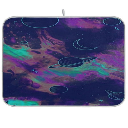 

Dish Drying Mat Multi-functional Absorbent Kitchen Drying Mat Foldable Drying Mat for Kitchen Drainer Rack 16 x18 Dark Planets