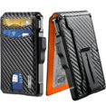 thumbnail image 1 of Clip para billetes Wallet Umoven, delgado, de piel, con bloqueo RFID, 1 of 6