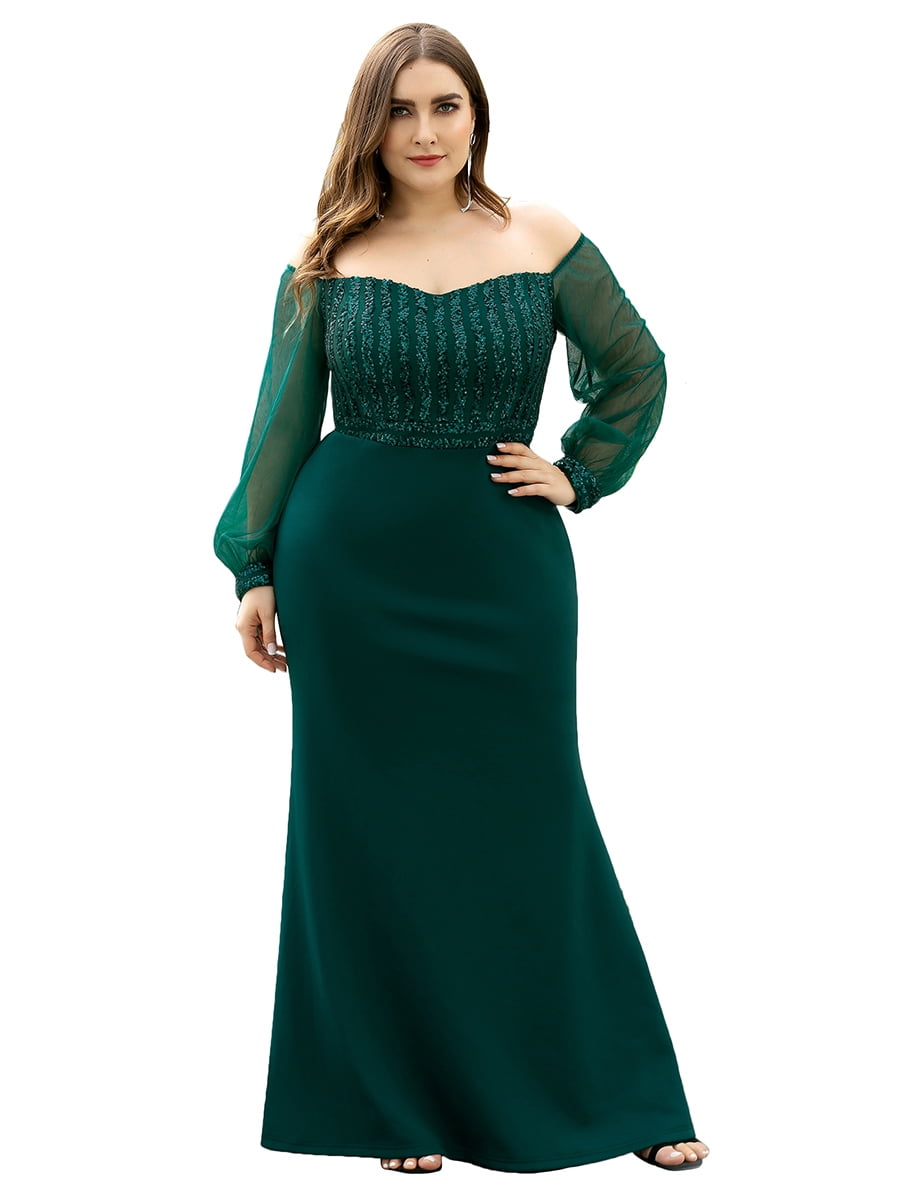 plus size green sequin dress