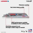 thumbnail image 2 of Lenox 2014220 Lazer Bi-Metal Reciprocating Saw Blade, 6" L, 8 TPI, 2 of 6