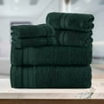 thumbnail image 5 of Elegant Comfort 6-Piece Towel Set - Three Line Popcorn Design, 100% Turkish Cotton, Soft and Absorbent, Quick-Drying, 2 Bath Towels, 2 Hand Towels, 2 Washcloths - Forest Green, 5 of 5