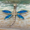 thumbnail image 6 of Stunning Hawaiian Large Blue Opal Dragonfly Necklace, Sterling Silver Opal Dragonfly Pendant N6147 Birthday Valentine Mom Gift, Statement PC, 6 of 10