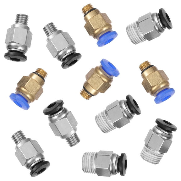 12pcs Air Fittings Quick Connect Pneumatic Adapters for 3D Printer Tubing and Pneumatic Systems