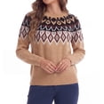 thumbnail image 2 of Asklazy Women Casual Regular Fit Jacquard Crew Neck Sweater Winter Pullover,US Size,Khaki,2XL, 2 of 9